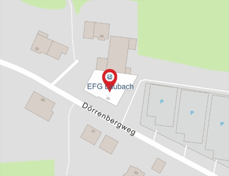 Anfahrtsskizze zur EFG Laubach am Dörrenbergweg